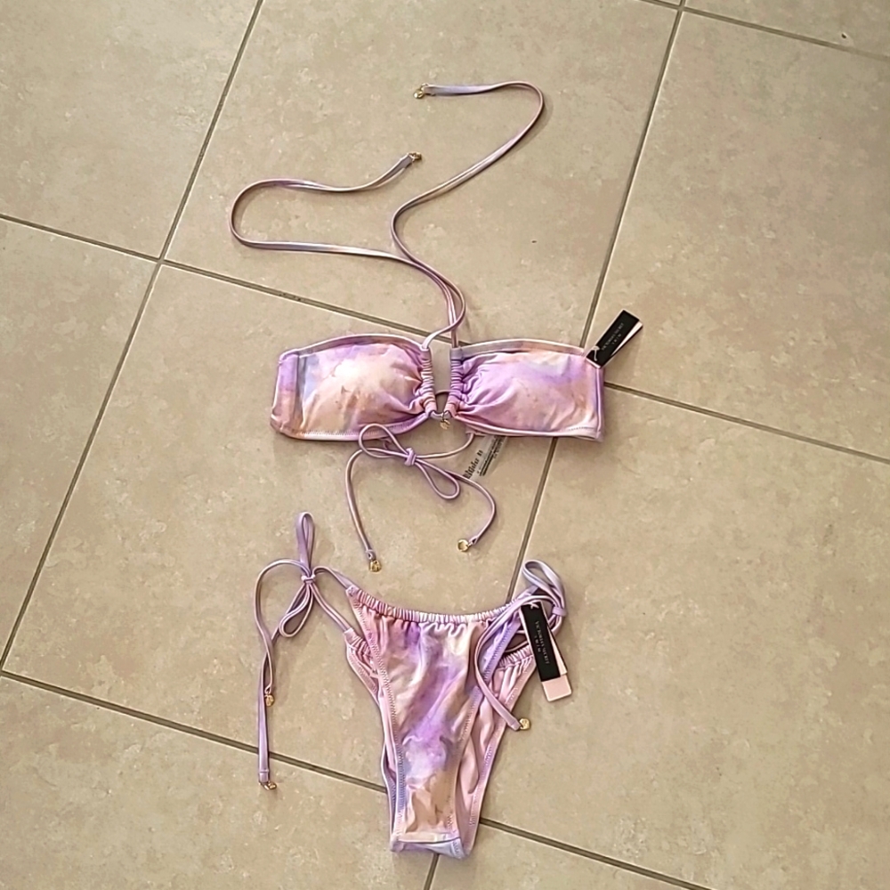 Victoria's Secret Pastel Lavender Tie-Dye Bikini Set